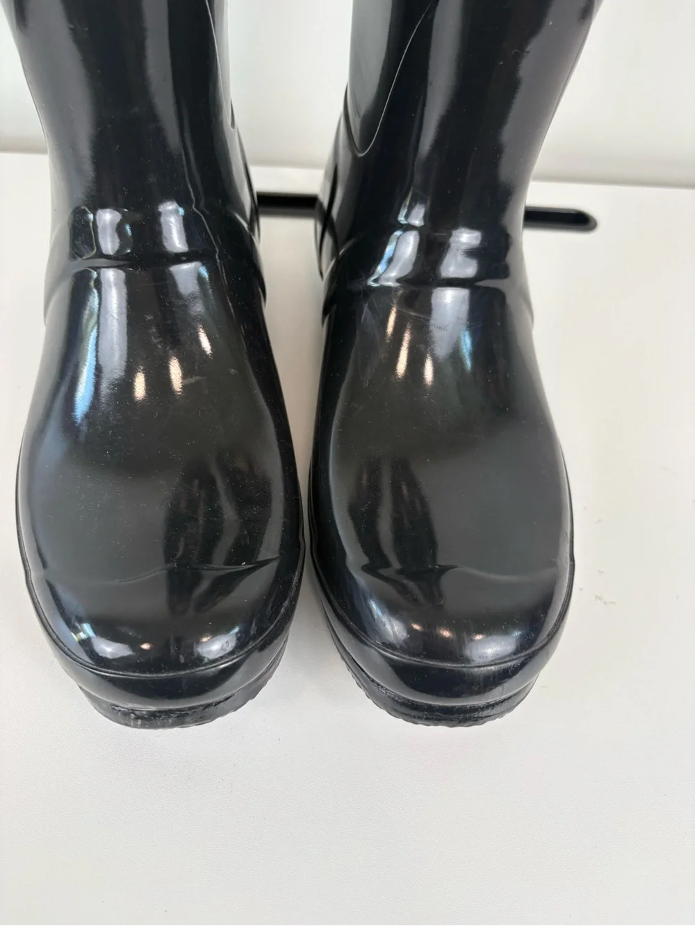HUNTER Women's Original Adjustable Gloss Tall Rain Boots Size US 8 Black